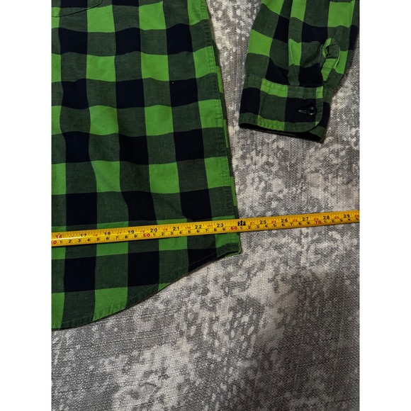 Levi's Men's Plaid Long Sleeve Button Up Shirt Green Navy XL - Picture 3 of 7